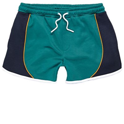 Green sporty runner shorts